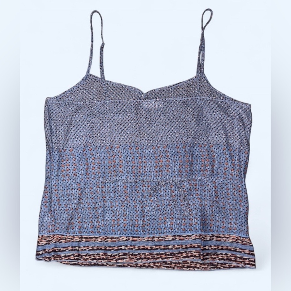 American Eagle Outfitters Blue Printed Cami Tank Top Size S Boho - Picture 3 of 6